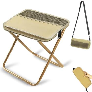 Imagem de Mochila dobrável portátil, cadeira de bolso leve de 33 cm, adequada para viagens de adultos, acampamento ao ar livre, pesca e churrasco (marrom)