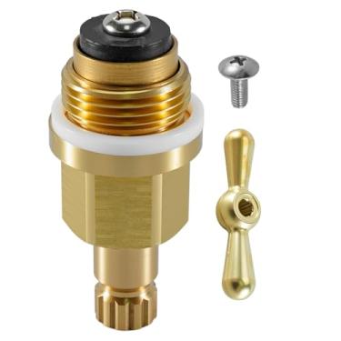 Imagem de Tampa de haste de válvula globo de latão e alça de substituição adequada para babadores de mangueira de ponta de flecha, drenos de caldeira e torneiras de peitoril de janela, torneira tipo extrator