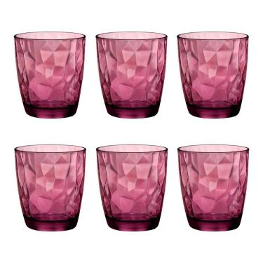 Imagem de Copo Baixo De Vidro Bormioli Rocco 390 ml Lilás Diamond 6 Peças