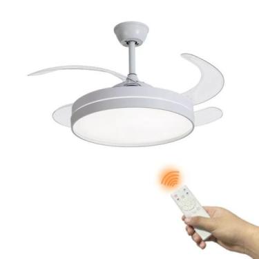 Imagem de Ventilador de Teto Retrátil 30w BRANCO C/ LED 3 Tons - RIO LED