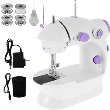 Imagem de Máquina de costura, mini máquina de costura portátil elétrica para iniciantes, máquina de costura portátil com leve e pequena máquina de costura com kit de costura para uso doméstico, viagens