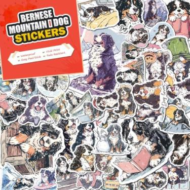 Imagem de Pacote de 100 peças de adesivos Bernese Mountain Dog – Decalques de vinil à prova d'água para garrafas de água, laptops, telefones, cadernos, carros – Gráficos vibrantes e legais para entusiastas de