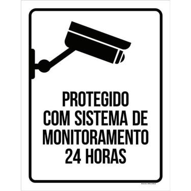 Imagem de Placa Protegido Com Sistema De Monitoramento 24 Horas 36X46