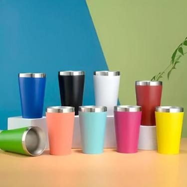 Imagem de Mini Copo Térmico Tulipa Cerveja Aço Inox 120Ml Verde - Shopmix