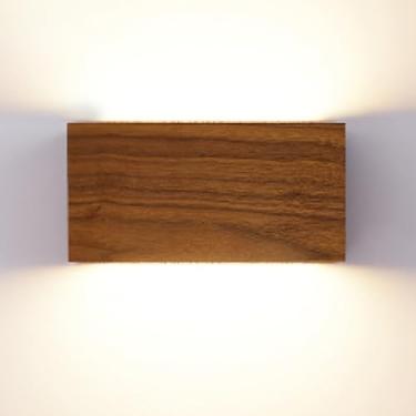 Imagem de Luminária de parede LED para cima e para baixo Luminária de parede em nogueira Luminária de parede interna Luminária de parede moderna e simples Luzes noturnas para quarto Cabeceira Sala de
