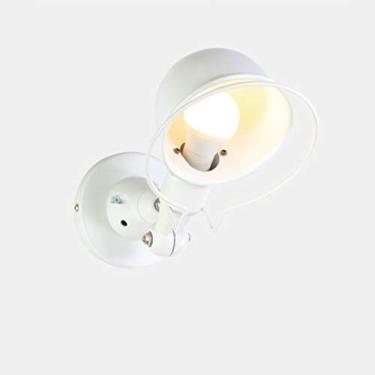 Imagem de Luminária de parede ajustável de metal para cama interna, abajur ajustável para leitura, luminária interna para quarto, sala de estar, corredor, branco
