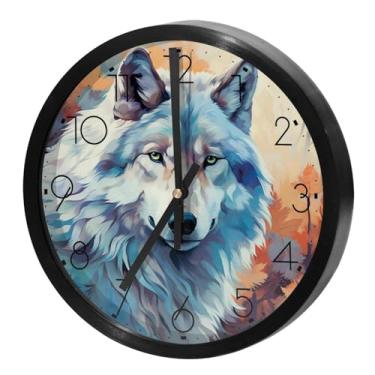 Imagem de LILINWAN Relógio de parede 24 cm sem tique-taque silencioso operado por bateria relógio de parede redondo moderno estilo simples decoração relógio para escritório/escola/quarto/sala de estar