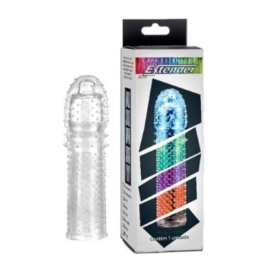 Imagem de Capa Peniana Extender Em Silicone 16 X 4Cm Capa para Pênis com Saliências Estimulantes [TRANSPARENTE] KT805