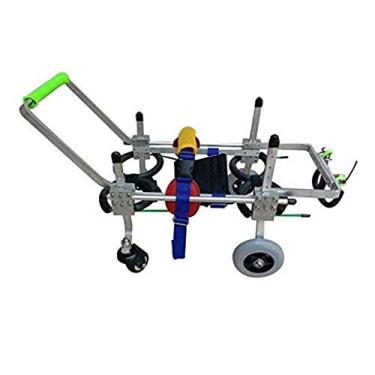 Imagem de Cadeira de rodas para cães, cuidados com quadril e articulações, scooter de quatro rodas, veículo de treinamento de reabilitação de animais de estimação, auxílio articular, suporte de membro traseiro