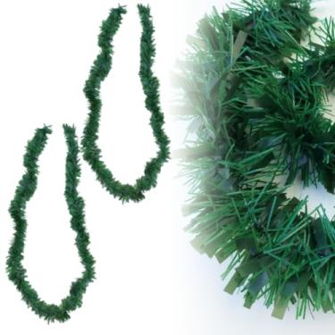 Imagem de Enfeite Natal Festão Verde Preenchido Grosso Decoração 2 Metros Volumosa Com Acabe Árvores Vazias Denso Natalina Aramado Decorativo Flexível Médio Para Árvore Corrimão Completa (2)