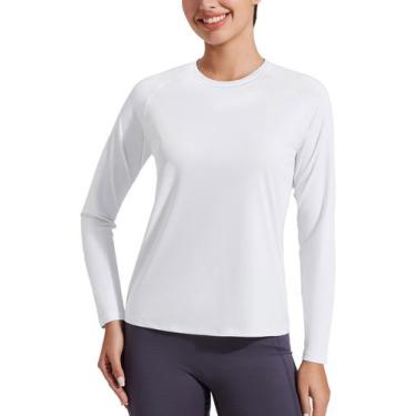 Imagem de Camisa feminina Pioneer Camp de manga comprida UPF 50+ branca