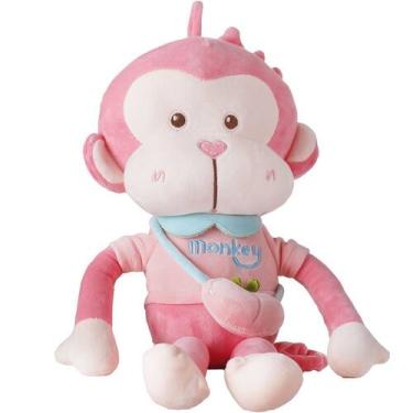 Imagem de Bichinho de Pelúcia Macaquinho 50cm Bene Casa Rosa