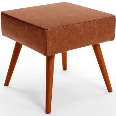 Imagem de Puff Banqueta Decorativa Com Pés Palito Lívia W01 Couríssimo Camel - Lyam Decor