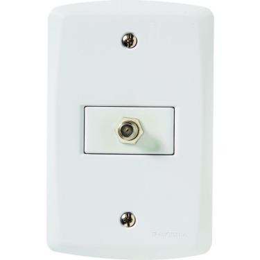 Imagem de Conjunto 4x2 com 1 Tomada TV/SAT Coaxial Tramontina Lux2 Branco