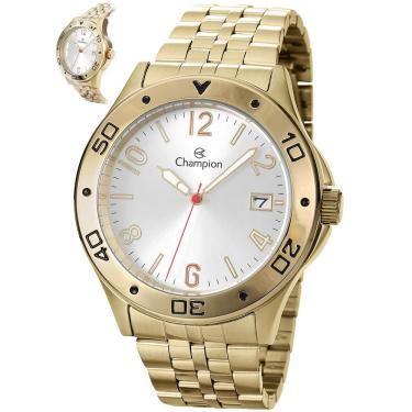 Imagem de Relógio Champion Masculino Ref: Ca31195h Casual Aço Dourado