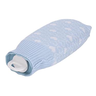 Imagem de Cryfokt 550ml Silicone Bolsa de água Quente de Pelúcia Design de Desenho Animado à Prova de Vazamentos para Suprimentos Domésticos (Azul)