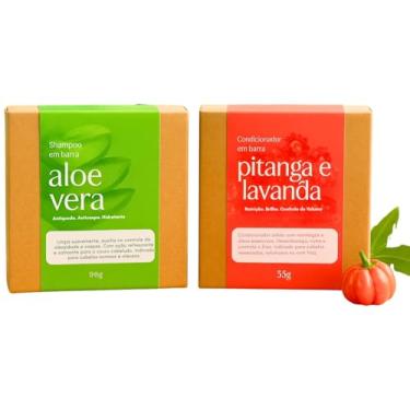 Imagem de Generic Kit Shampoo Sólido e Condicionador Aloe Vera e Pitanga - Hidratação Intensa Anti Queda para Cabelos Secos