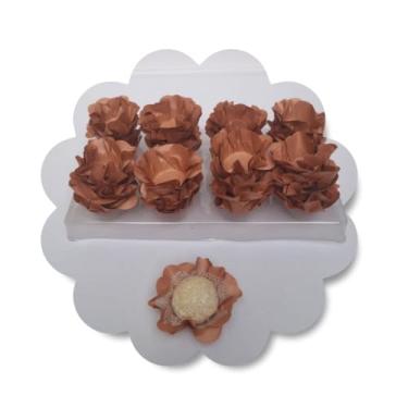 Imagem de Forminhas para Doces, 80 Peças Decorativas em Formato de Flor para Festas, Casamentos e Aniversários (Ouro Rosê)