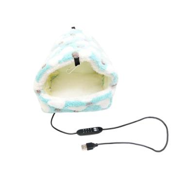 Imagem de Ｂｅｓｇａ Hamster Warm House Fleece Hut Alimentado Por USB Confortável Pet Supplies Rede Pendurado para Ouriço Chinchila Pássaros, Azul M