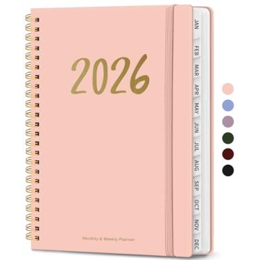 Imagem de Agenda 2026 – Agenda semanal e mensal, janeiro de 2026 a dezembro de 2026, encadernado em espiral, agenda 2025, bolso interno, perfeito para escritório, casa, material escolar - A5 (16 cm x 21,6 cm