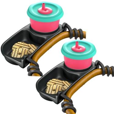 Imagem de Swanoo Bandeja universal para lanche para carrinho de bebê | Suporte de copo para carrinho de bebê | Barra de silicone para para-choques | Permanece no lugar | Acessório de bandeja de carrinho com