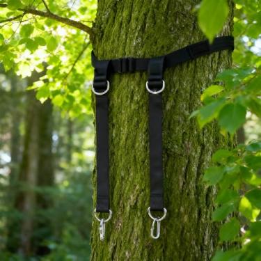 Imagem de 2 peças de tiras de balanço de árvore, alças de balanço de árvore, mosquetões de trava de segurança, alça para pendurar na rede, instalação rápida e fácil
