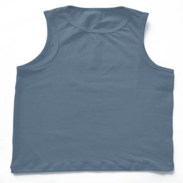 Imagem de REGATA BASICA FEMININA, BASIC+, EM MALHA ALGODÃO COM ELASTANO, REFERENCIA B971 NA COR AZUL