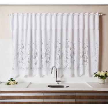 Imagem de Cortina Cozinha Classica Tulipinhas 280cmx120cmx 30cm
