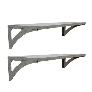 Imagem de Prateleira Aço Inox Parede Decoração 72x21 G 2und - INOX LAURINDOS