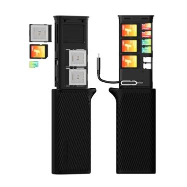 Imagem de Leitor de cartão CFexpress tipo B, USB3.2 Gen2 10Gbps 4 em 1, caixa de cartão CF Express tipo B e suporte de cartão para cartão CF B e cartão SD e micro SD, adaptador de cartão CFexpress de alumínio