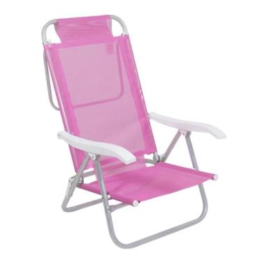 Imagem de Cadeira Sunny Aluminio Sannet 6 Posicoes Rosa Bel