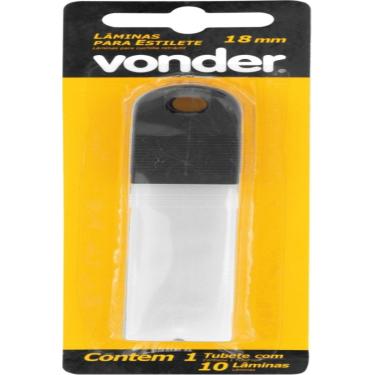 Imagem de Lâmina para Estilete Largo 18mm Blister 10 peças Vonder