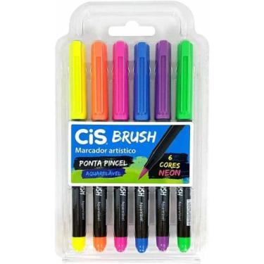 Imagem de Marcador Artistico - Cis Brush Neon - 6 Cores