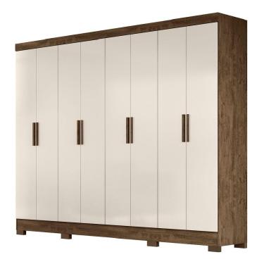 Imagem de Guarda Roupas Casal 8 Portas 4 Gavetas Diplomata Moval Castanho / Baunilha Castanho-wood/baunilha