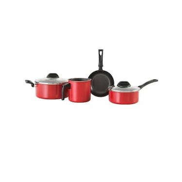 Imagem de Conjunto de Panelas Brinox Garlic Vermelho - 4 Peças