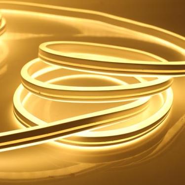 Imagem de Mangueira de Led, Fita de Led Neon Branco Quente com 5m 12v Bivolt Flexivel Resistente a Agua com Ou sem Fonte(Sem Fonte)