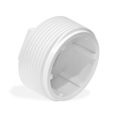 Imagem de Pacote com 5 tampas de extremidade de tubo de PVC de 3,5 cm - Conexões roscadas macho SCH 40 MNPT - Tampas de encanamento de PVC duráveis para vedação de linha de água