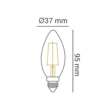 Imagem de Lâmpada Led 2w 2200k Branco Quente Vela Sem Bico Carbon E14 Bivolt  Lp