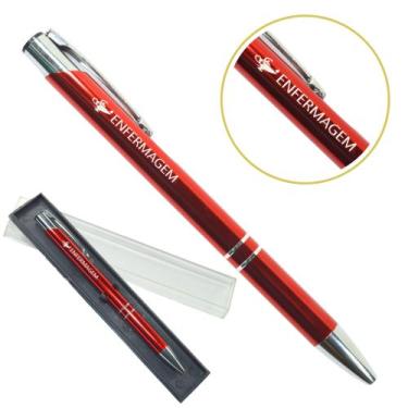 Imagem de Caneta Personalizada Cursos Metal Profissional Coloridas Enfermagem - 