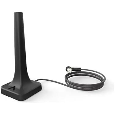 Imagem de Antena Interna Digital para TV, Base Preta, Cabo Coaxial, Recepção de Sinal Digital, Altura 30cm