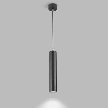 Imagem de Luminária Pendente Moderna De Led 12w Luminária Pendente De Teto De Alumínio Luminárias De Suspensão Com Altura Ajustável Para Sala De Estar Quarto Cabeceira Restaurante Bar, Black-6000k, Cylinder