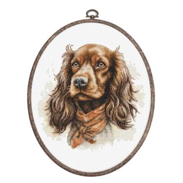 Imagem de Luca-S Kit de ponto cruz com aro incluído Cocker Spaniel