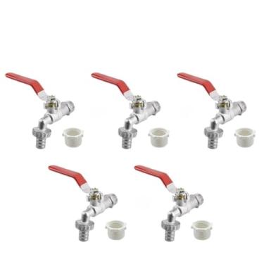 Imagem de Torneira Esfera com Bico 1/2 x 3/4 Jardim Garagem Quintal Tanque 1/4 de Volta(05 Unidades)