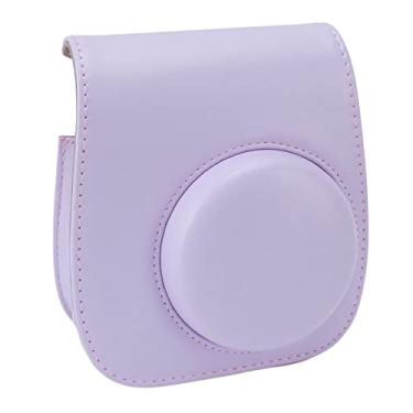 Imagem de Cryfokt Capa de Couro Pu para Câmera Instantânea, Forte, Resistente a Arranhões, Capa Protetora para Mini 12 11, Câmera Instantânea para Viagens e Acampamento (Roxo)