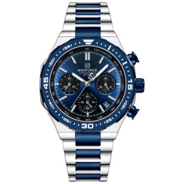 Imagem de Relógio de quartzo masculino com pulseira de aço inoxidável esportivo impermeável