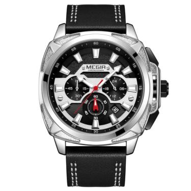 Imagem de relógio masculino quartzo design quadrado à prova d´ água esportivo