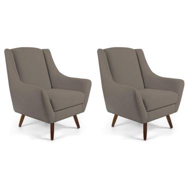 Imagem de Kit 02 Poltronas Juliet D02 Veludo Bege Escuro C-68