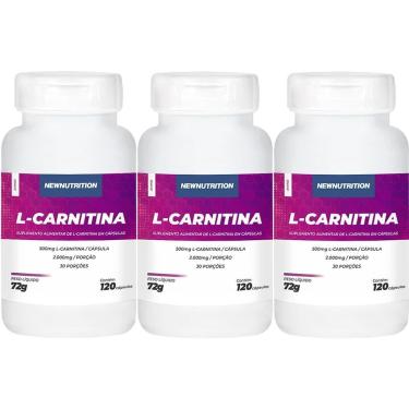 Imagem de Kit 3X L Carnitina - 120 Cápsulas - NewNutrition-Masculino