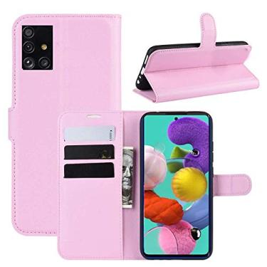 Imagem de Capa Capinha Carteira 360 Para Samsung Galaxy A51 com Tela de 6.5Polegadas Case Couro Flip Wallet - Danet (Rosa)