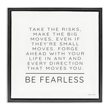 Imagem de Stupell Industries Be Fearless Inspirational Brown Framed Floater Canvas Wall Art, design por Susan Ball, 25 x 25
